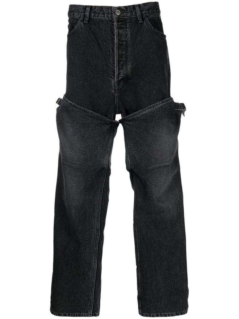 straight-leg panelled jeans 1