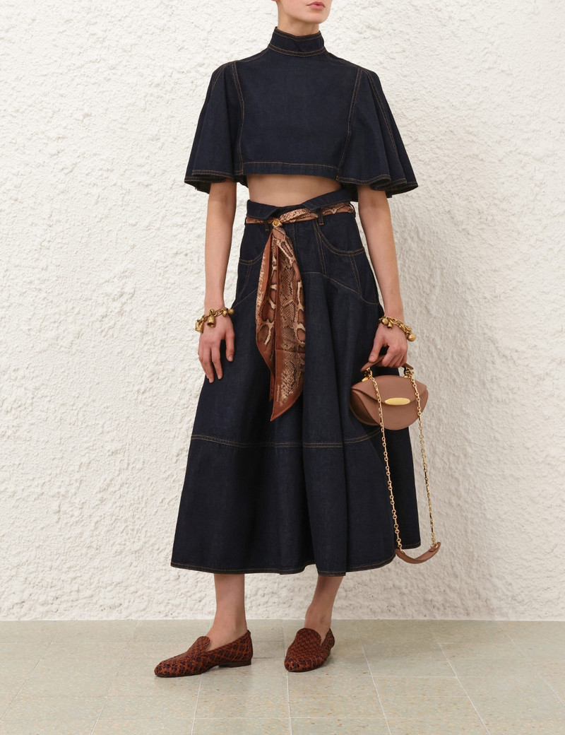 Zimmermann HYPNOTIC DENIM MIDI SKIRT outlook