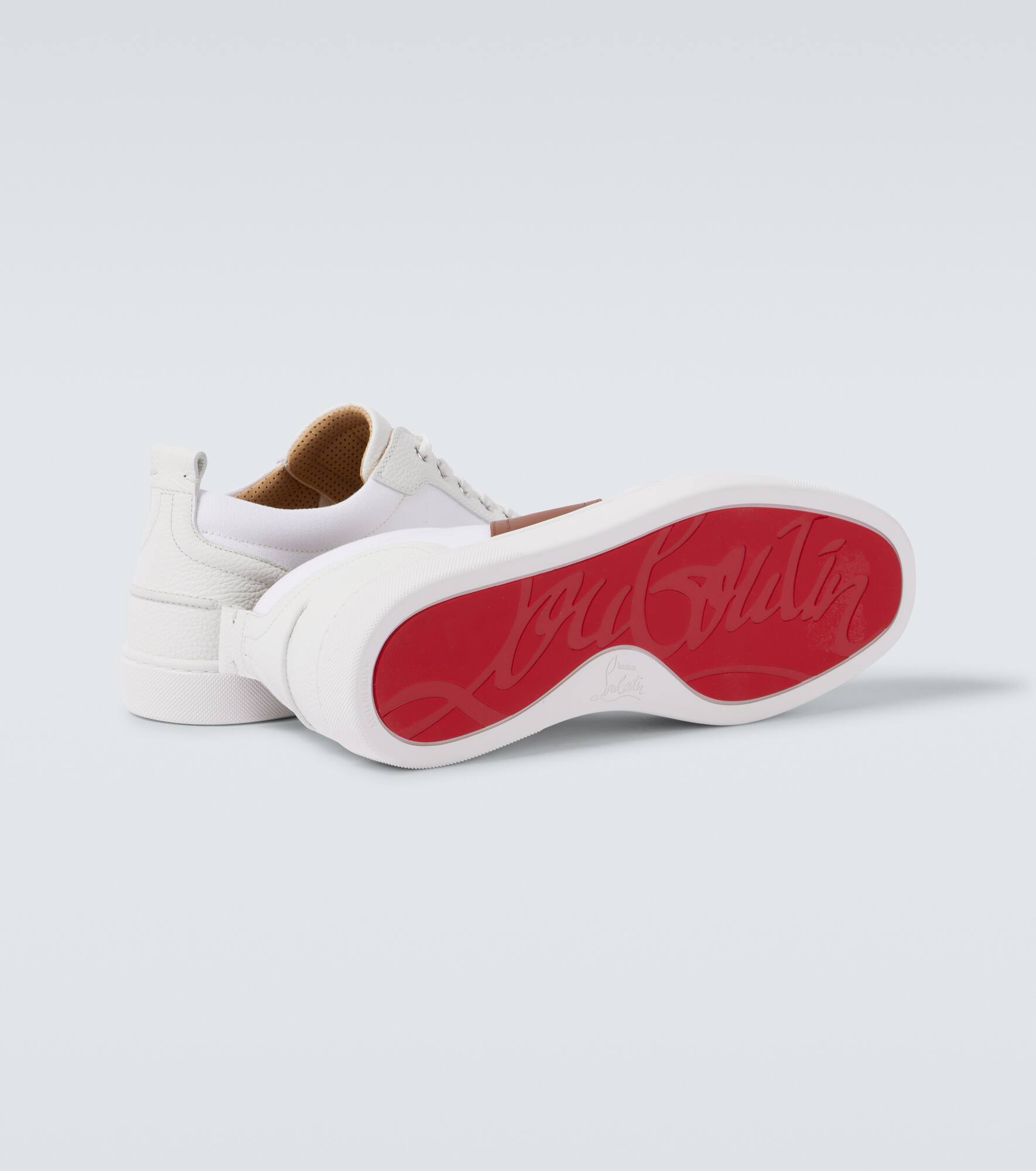 Retero leather-trimmed canvas sneakers - 7