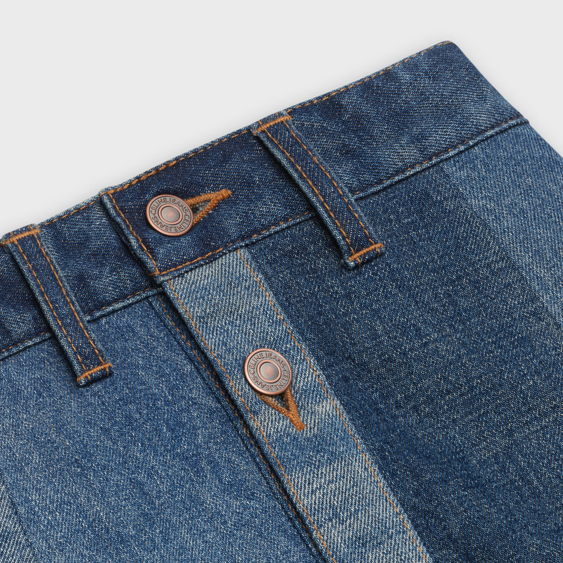 MIDI SKIRT WITH PATHWORK IN DENIM 3