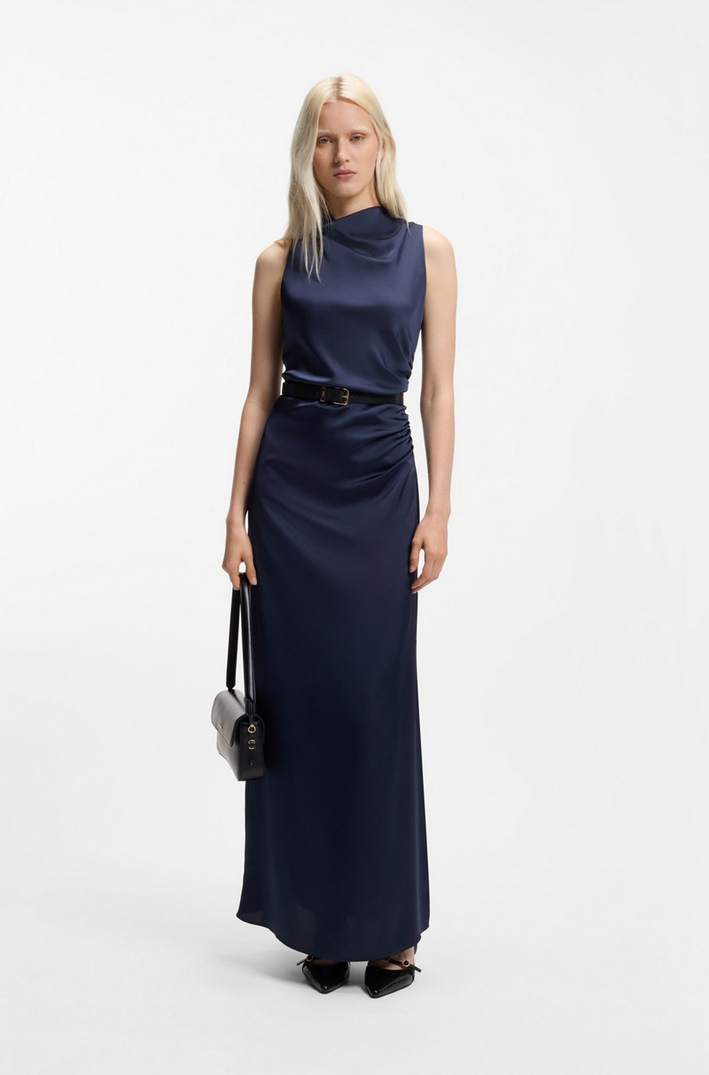 HUGO GATHERED-DETAIL MAXI DRESS IN SATIN outlook