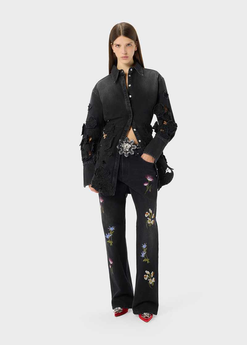 DENIM SHIRT WITH INSET EMBROIDERY 5
