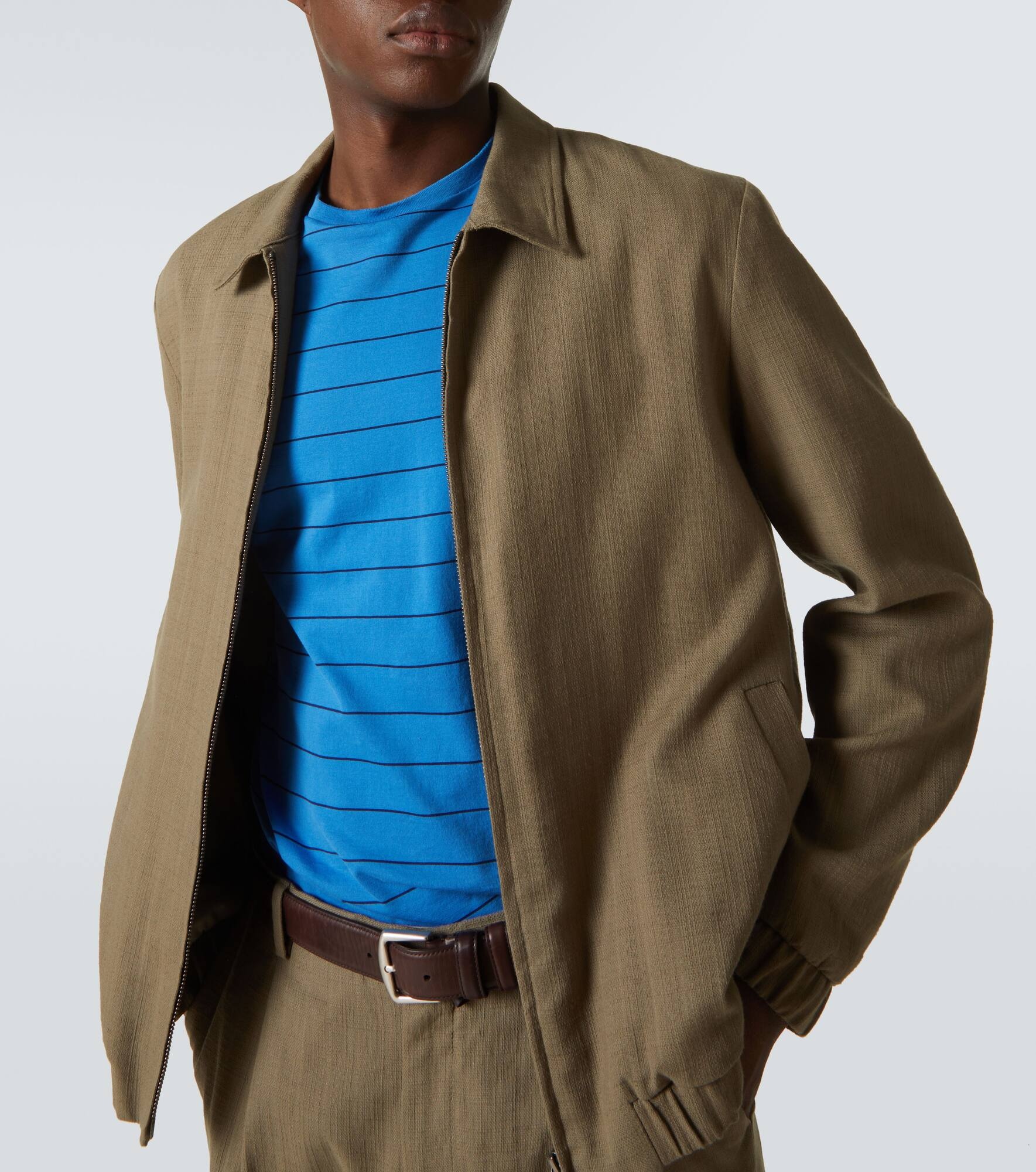 Striped cotton blouson - 5