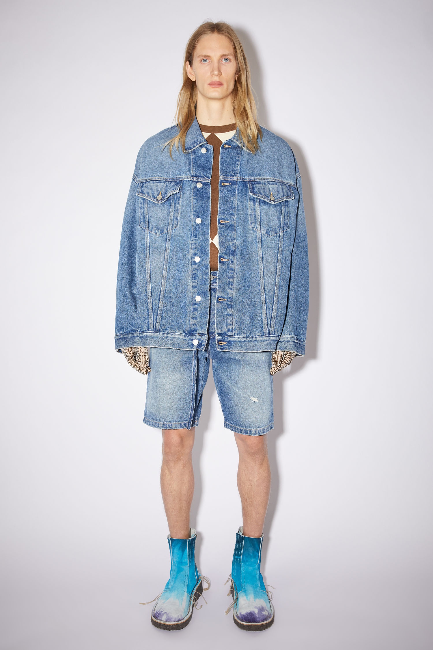 Oversized denim jacket - Mid Blue - 2