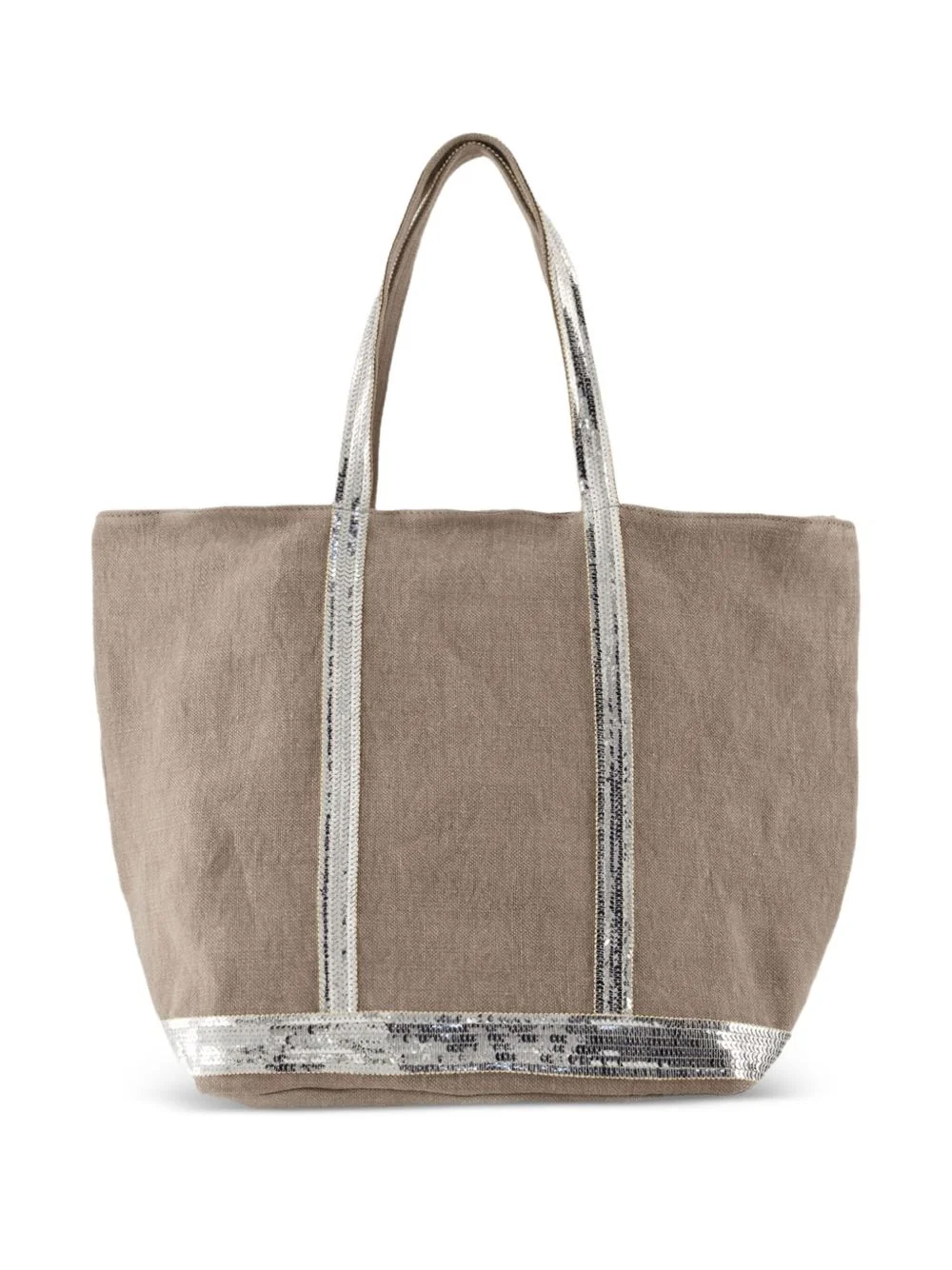 sequin-embellished linen tote bag - 1