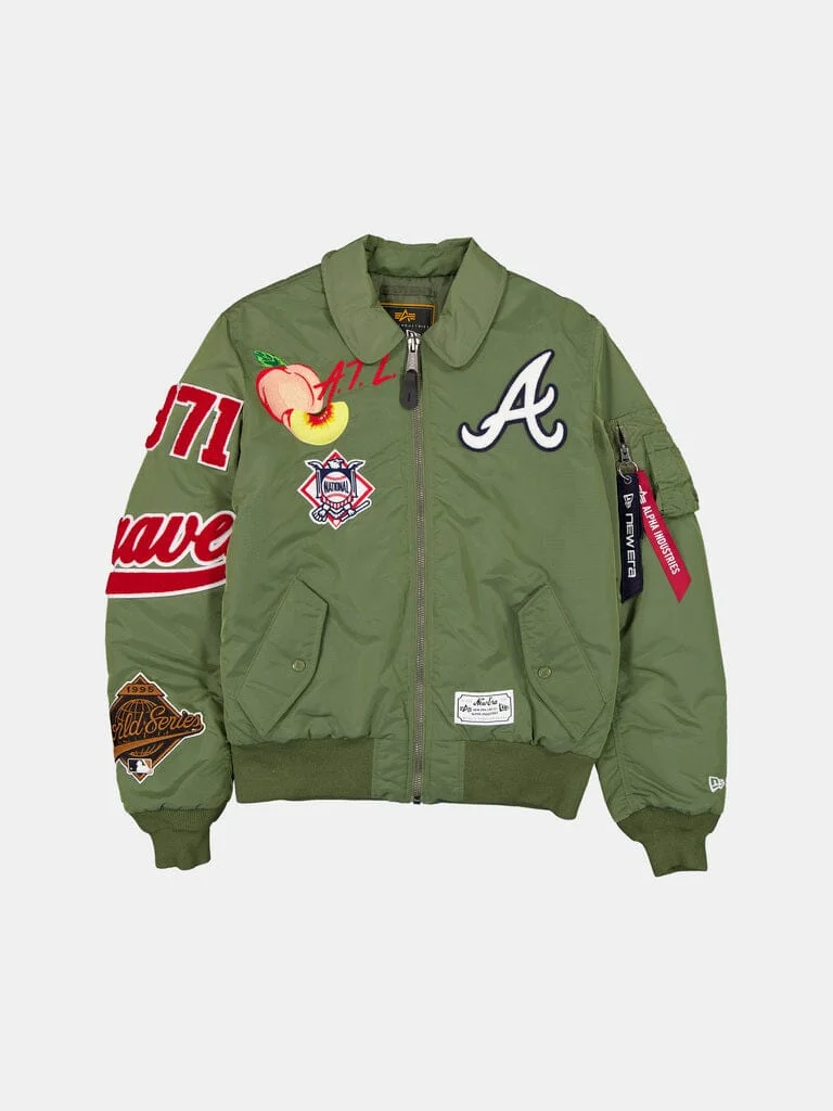 ATLANTA BRAVES X ALPHA X NEW ERA MA-1 COLLARED BOMBER JACKET - 1