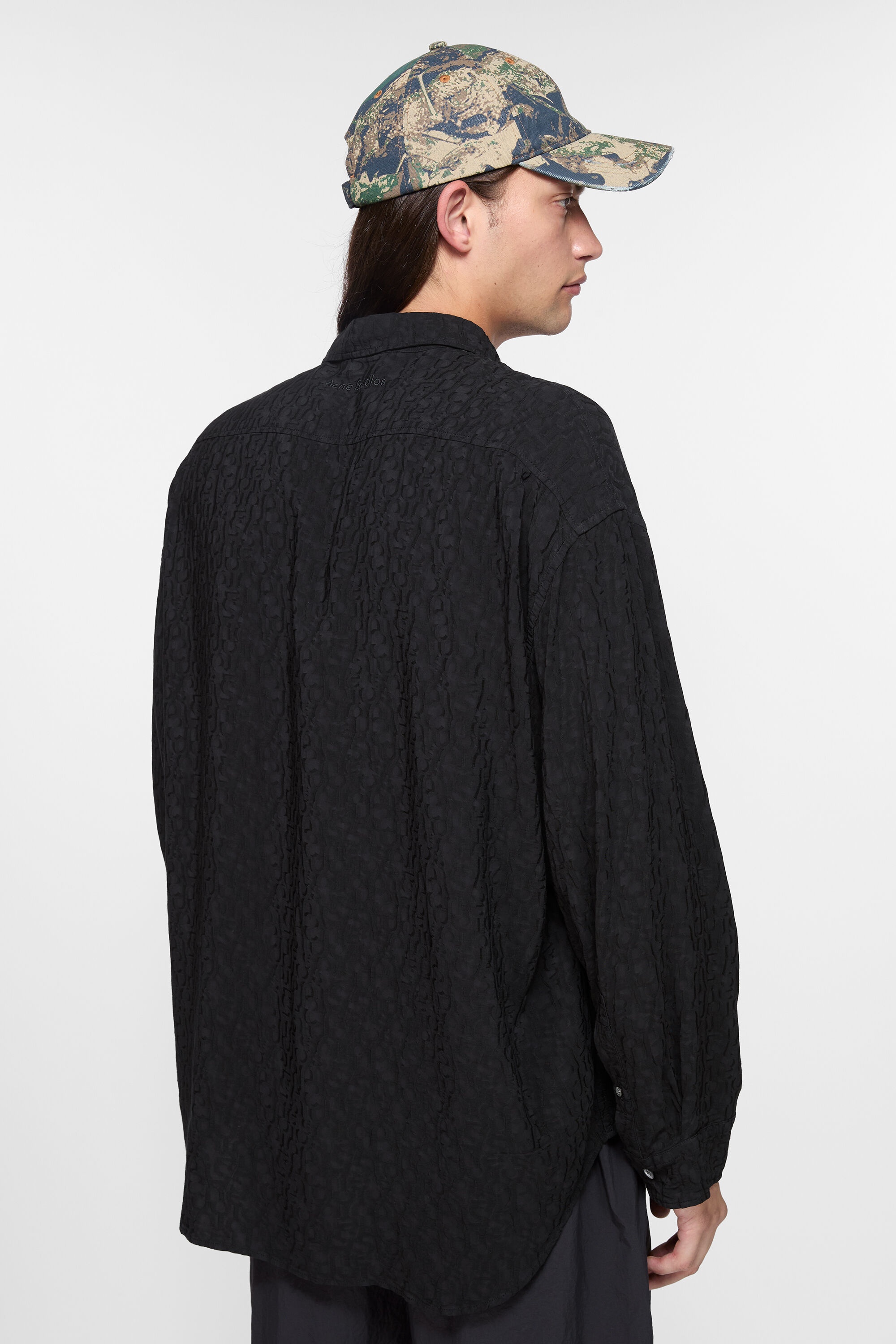 Button-up shirt monogram - Black - 3