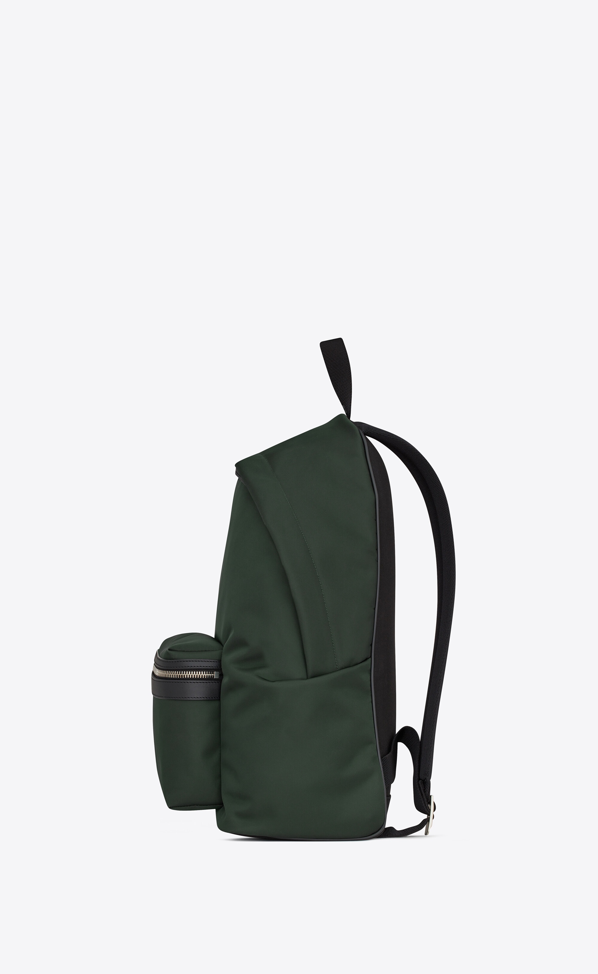 city backpack in econyl®, smooth leather and nylon - 3