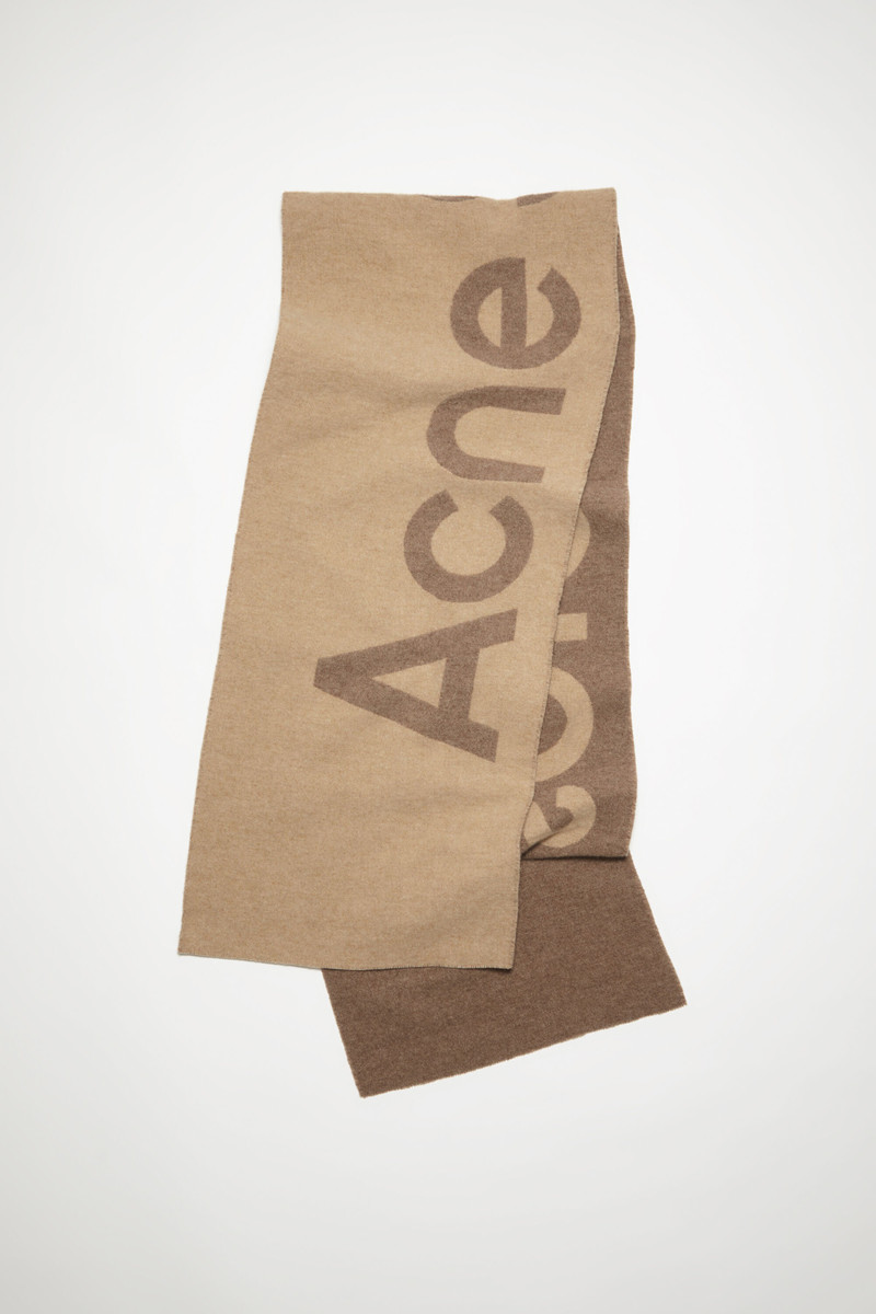 Logo jacquard scarf - Narrow - Camel brown 1