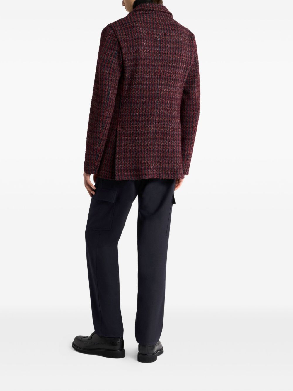 jacquard herringbone blazer - 3