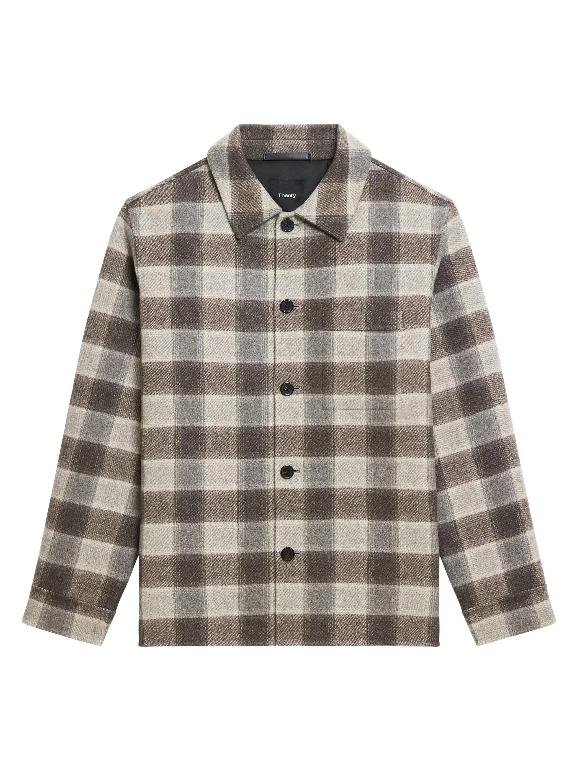 Men's Check Double-Face Wool-Cashmere Overshirt - Feather Multi - 1