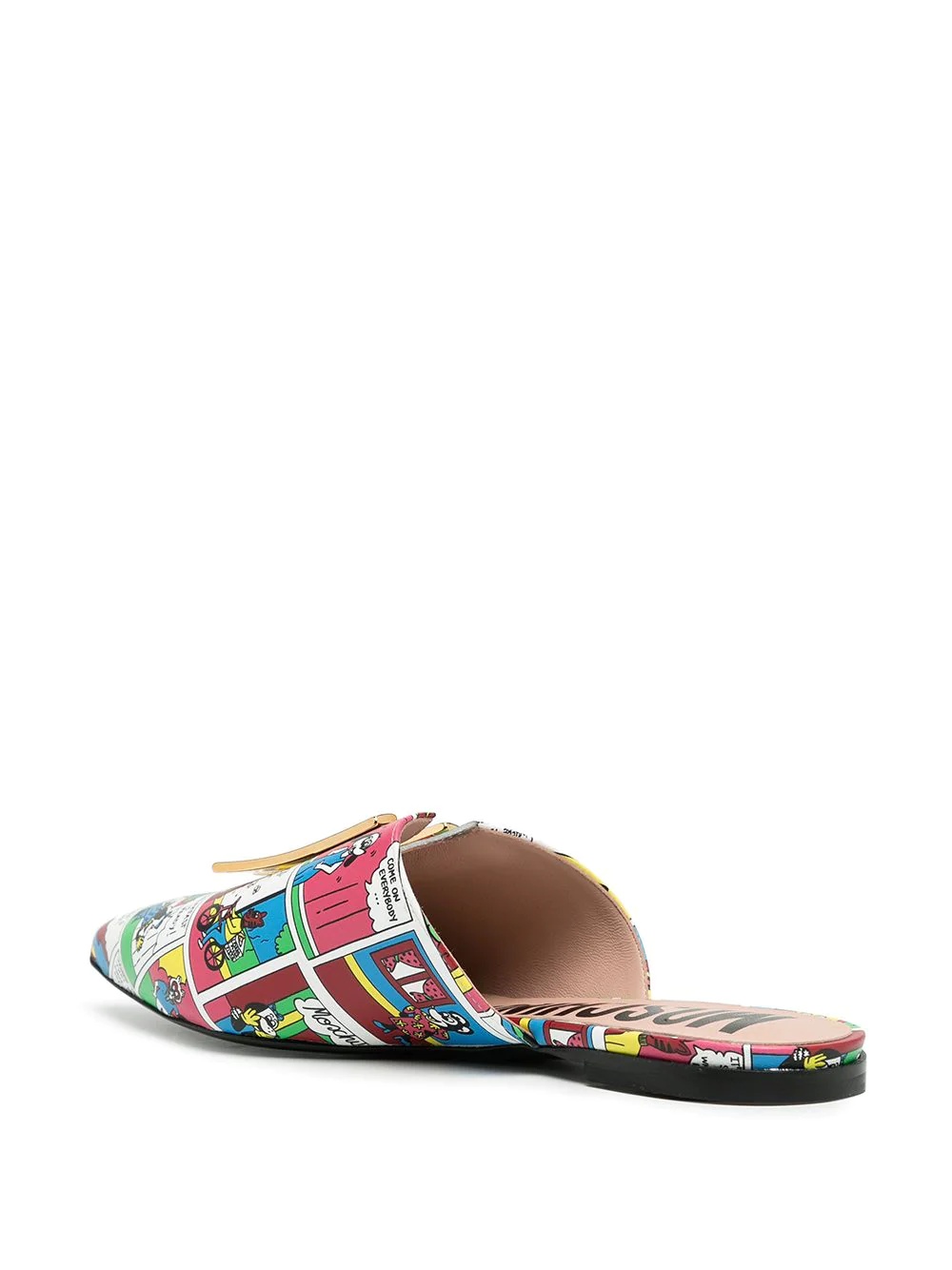 comics-print flat slippers - 3