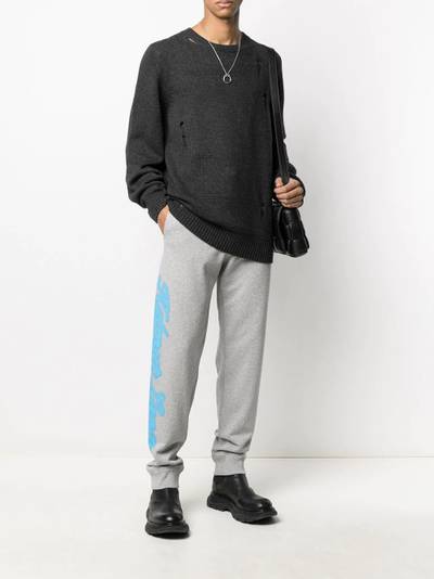 Helmut Lang ripped-detailed knitted jumper outlook