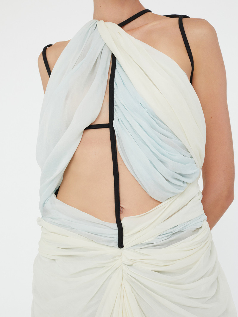 Latticed Lace Drape Torrent Dress 5