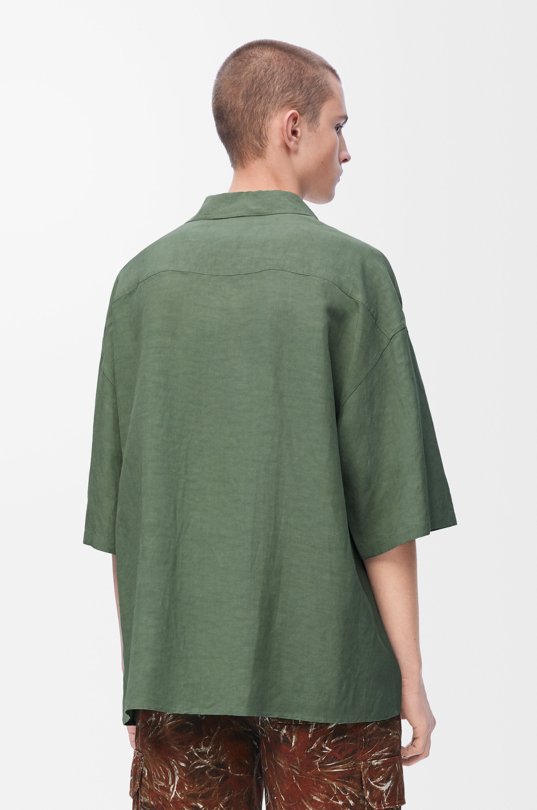 Short sleeve shirt in viscose and linen - 4