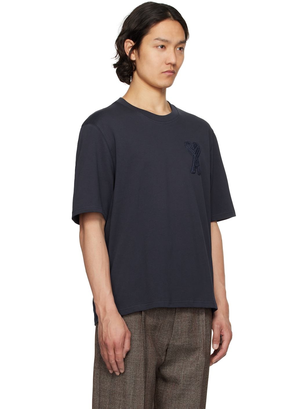 Navy Cotton Ami de Coeur Patch T-Shirt - 2