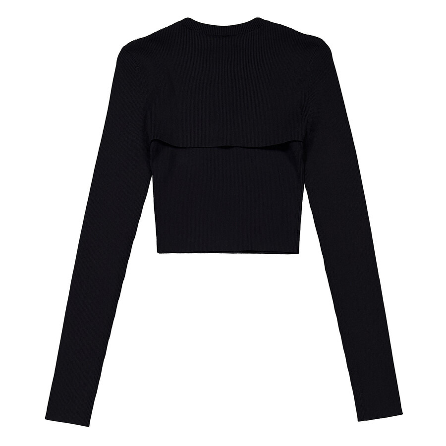 T by Alexander Wang Ribbed-Knit Double Layer Top - 6