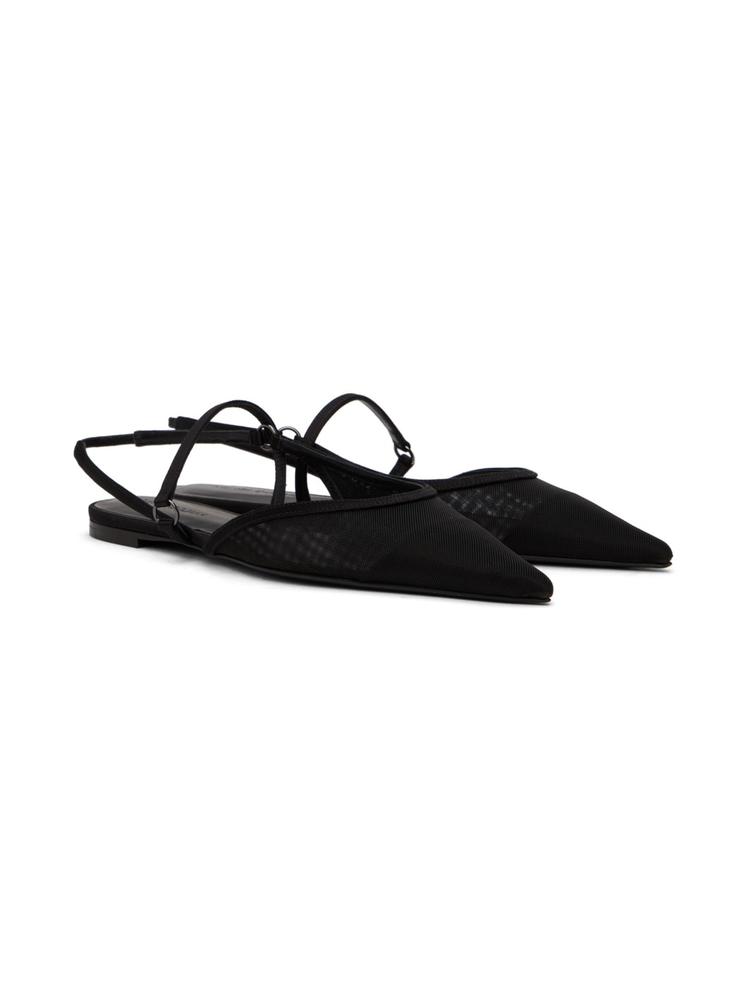 Black Slingback Tulle Sandals - 4