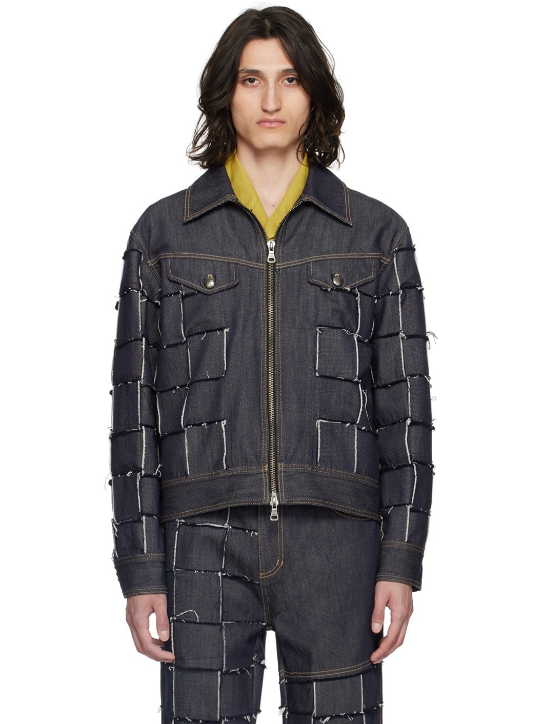 Indigo New Patchwork Denim Jacket - 1