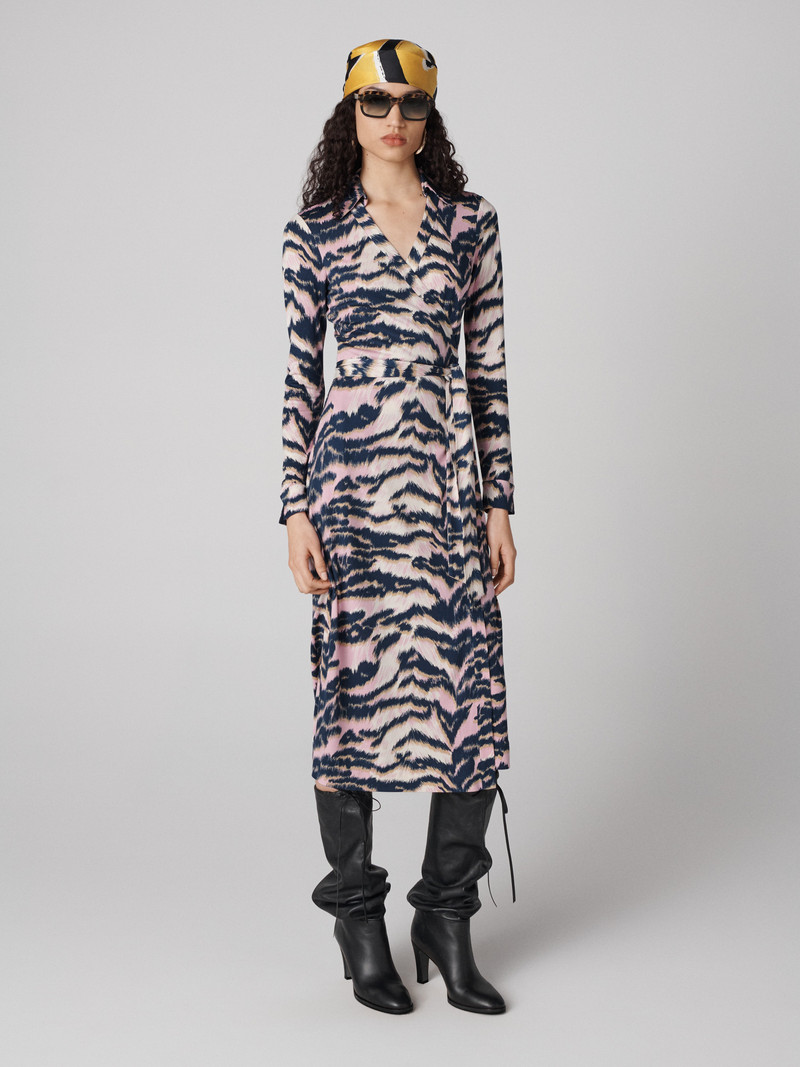 Abigail Silk Jersey Midi Wrap Dress 1