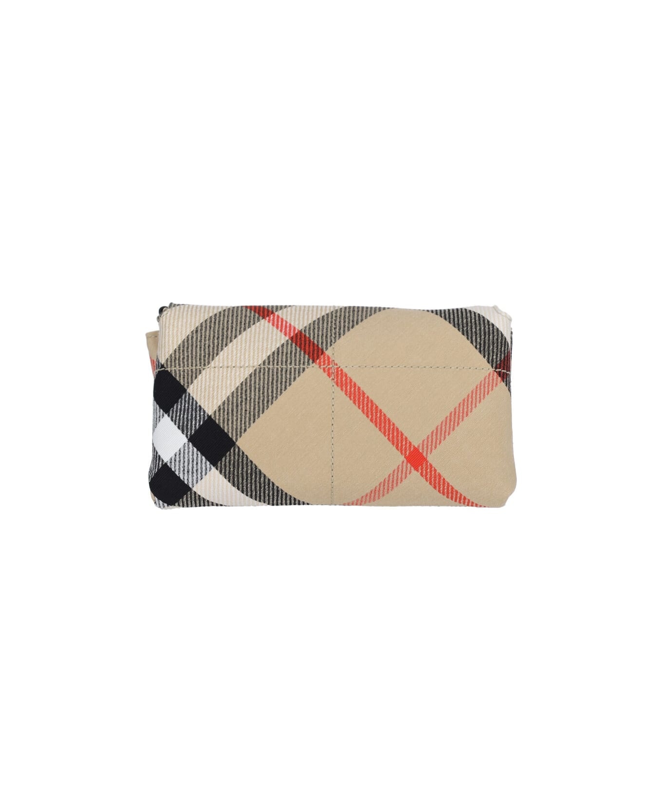 'check' Crossbody Bag In Beige Polyester Blend - 3