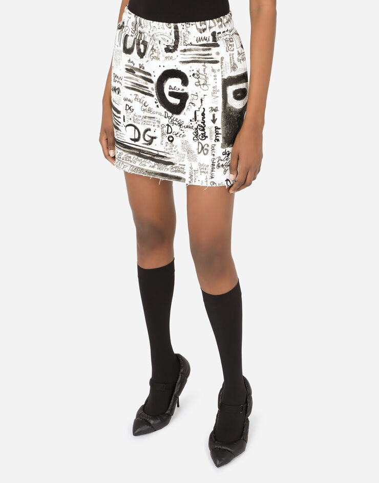 Fleece miniskirt with DG graffiti print - 4