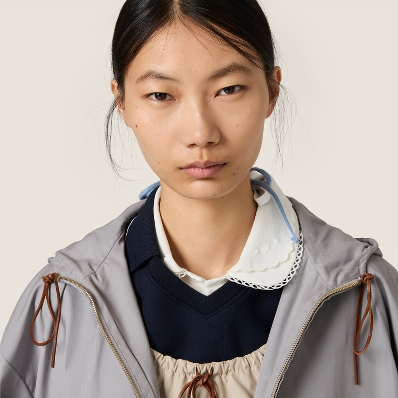 Single-breasted Panama cotton caban jacket 4