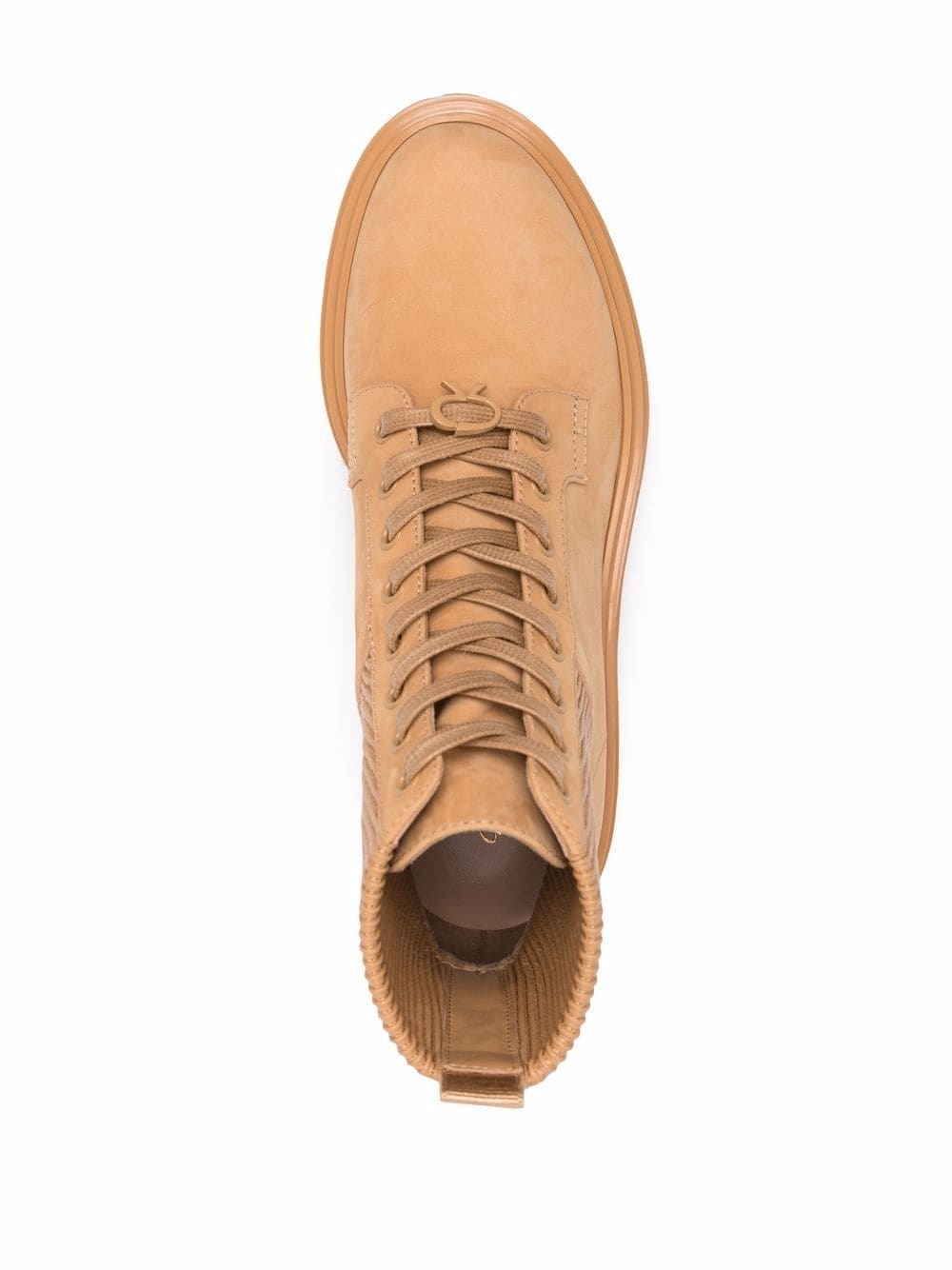 ribbed-panel lace-up boots - 4