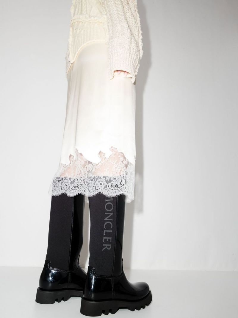 logo-print knee-high boots - 3