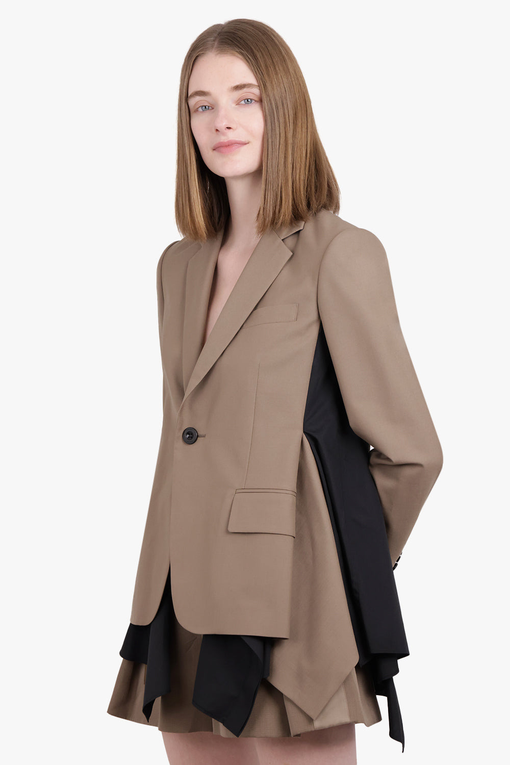 SUITING JACKET WITH SHIRT DETAILING | BROWN/BLACK - 2