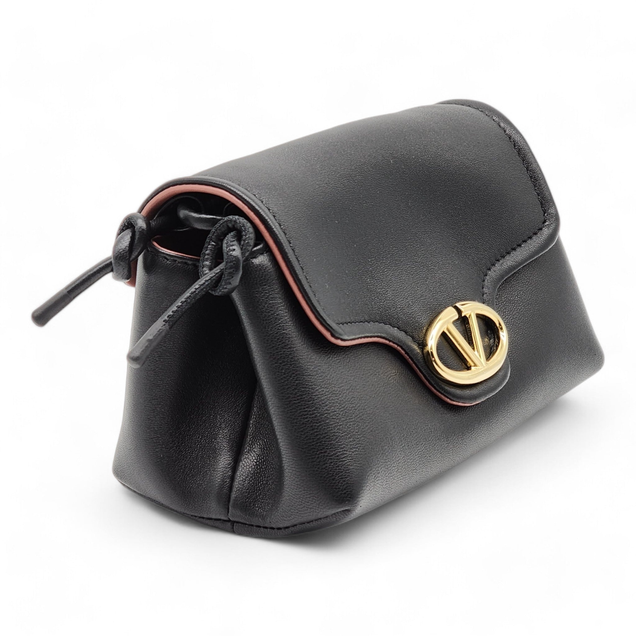 Valentino Mini VLOGO East/West Shoulder Bag - Leather - Black - 3