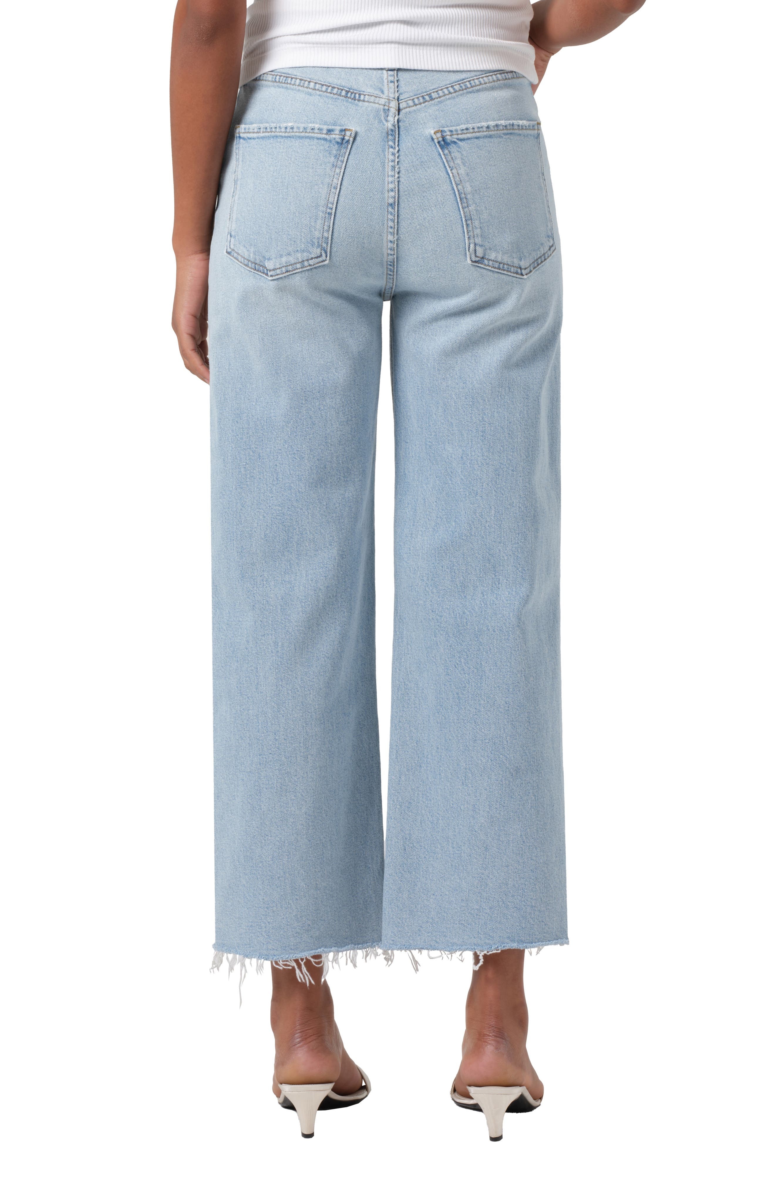 AGOLDE Ren Raw Hem High Waist Ankle Wide Leg Jeans in Beam at Nordstrom - 2