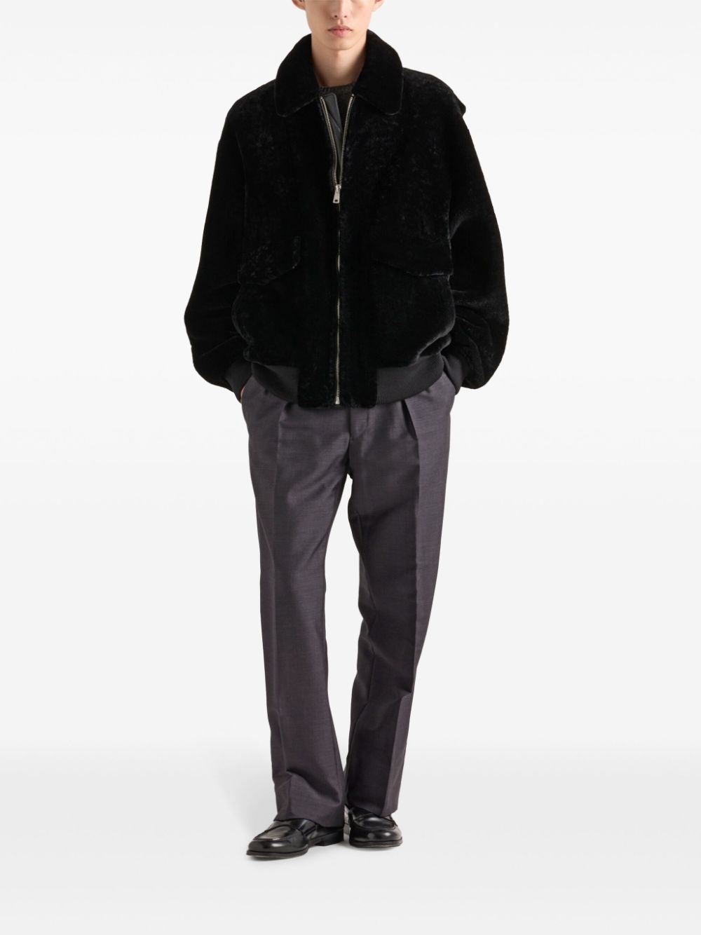 shearling bomber jacket - 2