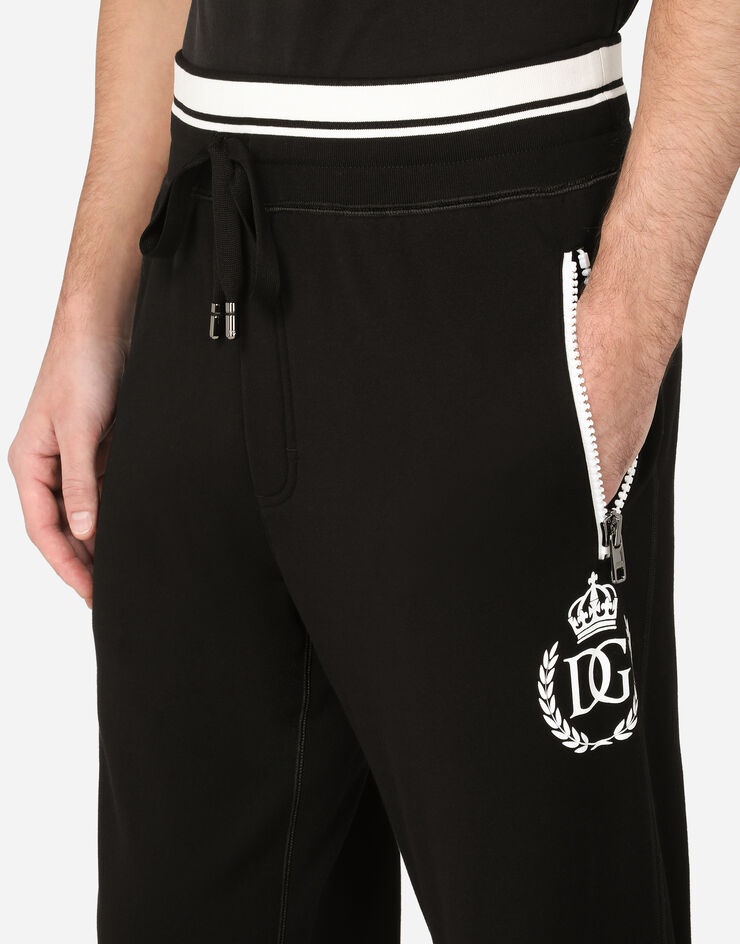 Jersey jogging pants with crown and DG print - 4