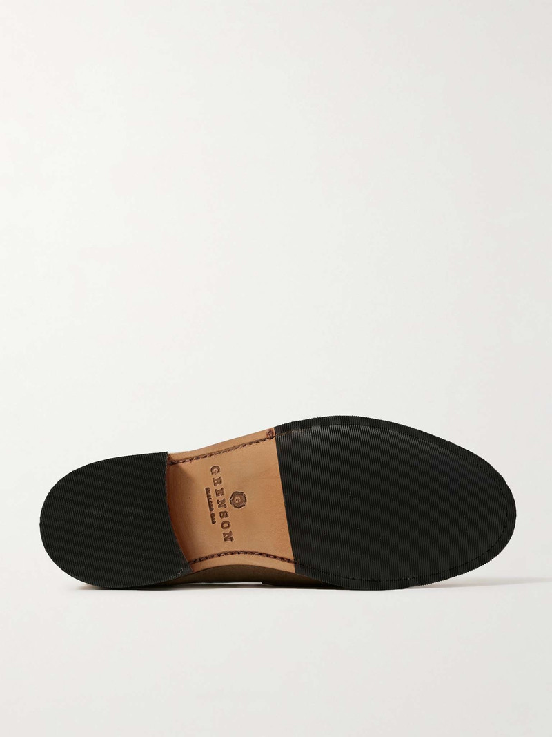 Grenson Epsom Leather-Trimmed Suede Penny Loafers outlook