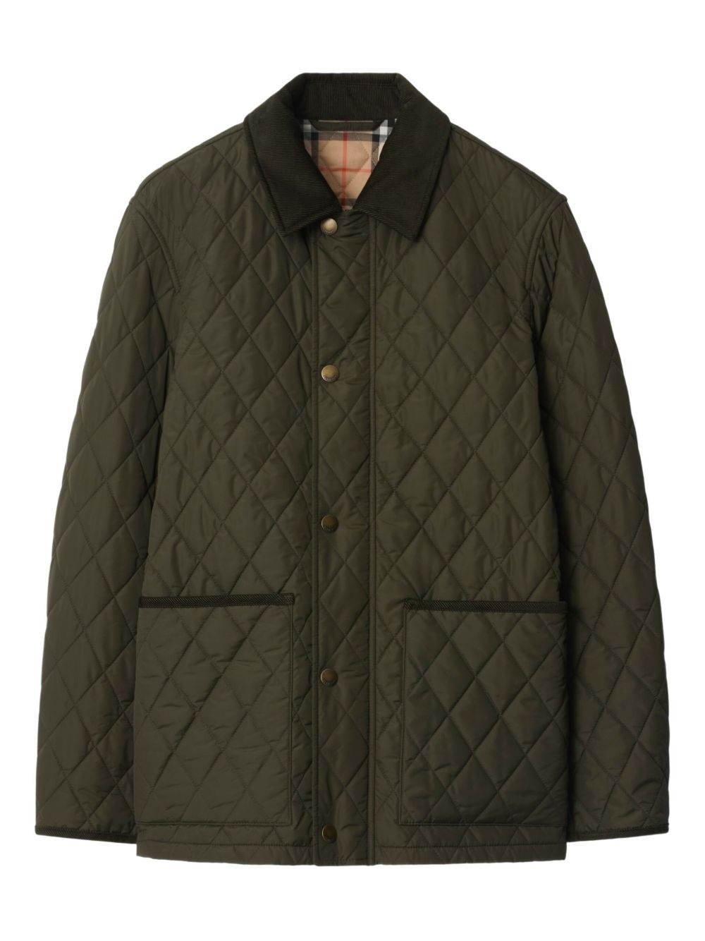 quilted corduroy-collar jacket - 1