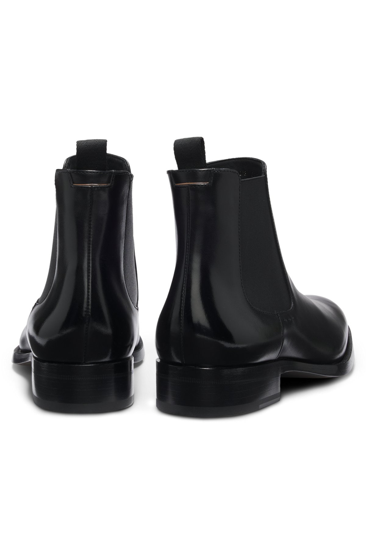 LEATHER CHELSEA BOOTS WITH ELASTICATED PANELS - 5