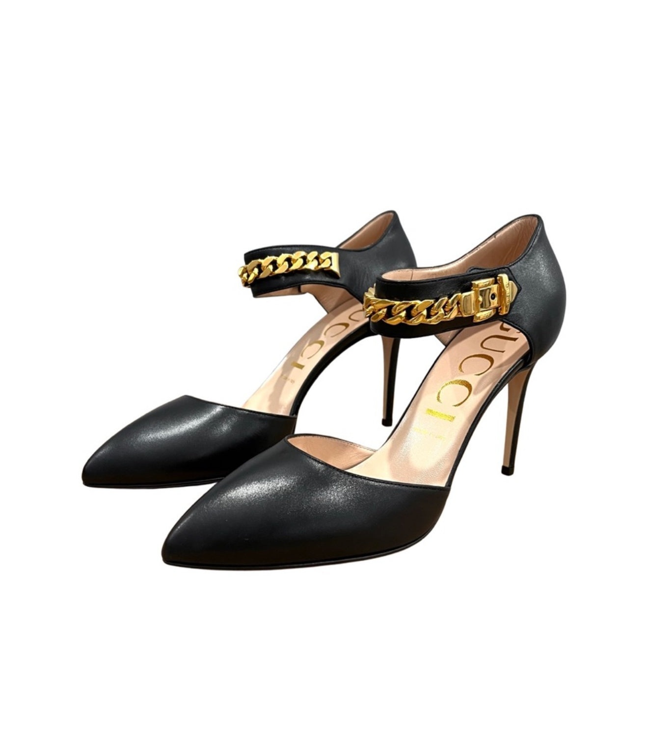 Gucci Sylvie Chain Leather Pumps - 4