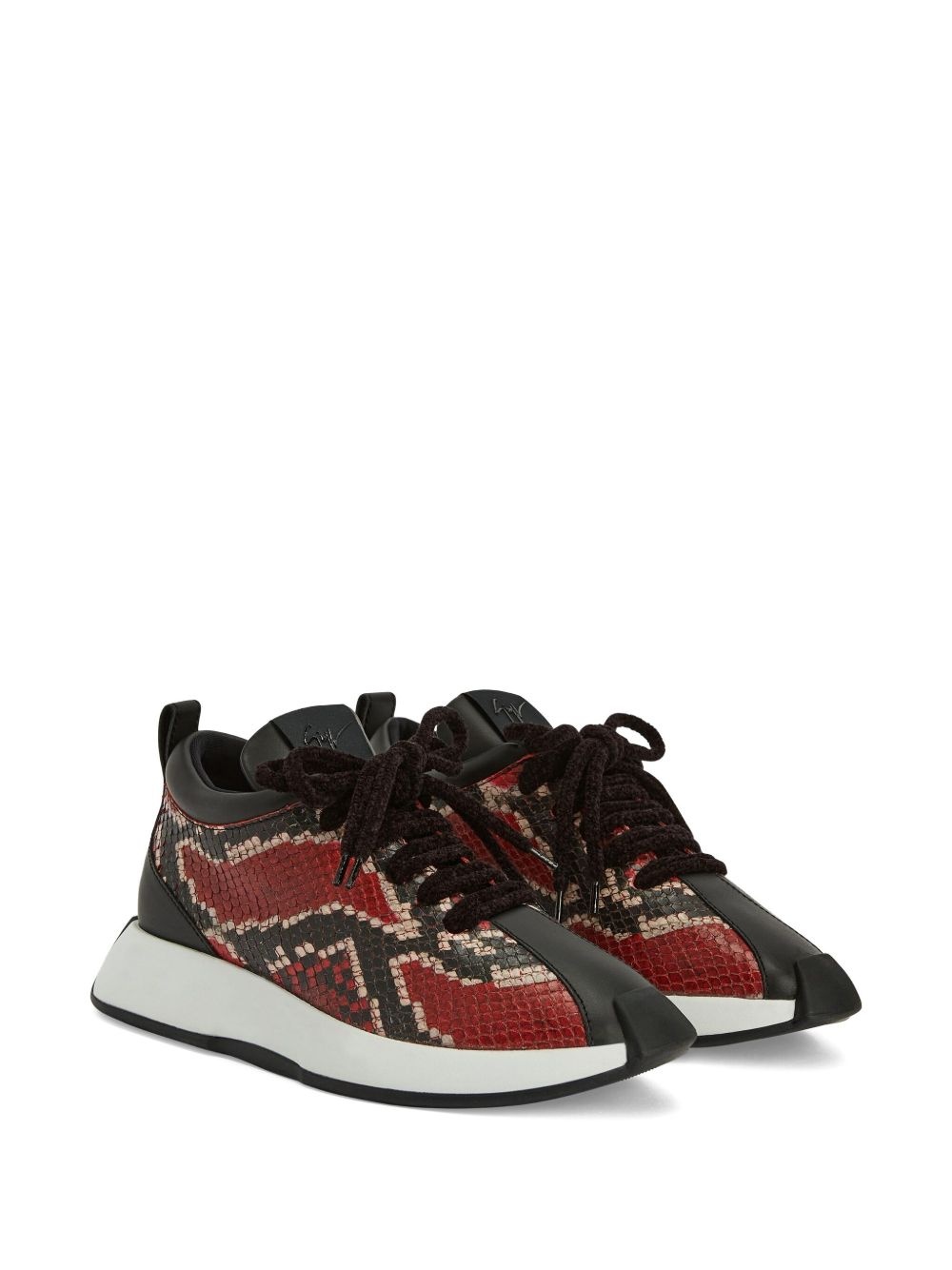 Ferox snakeskin-effect lace-up sneakers - 2