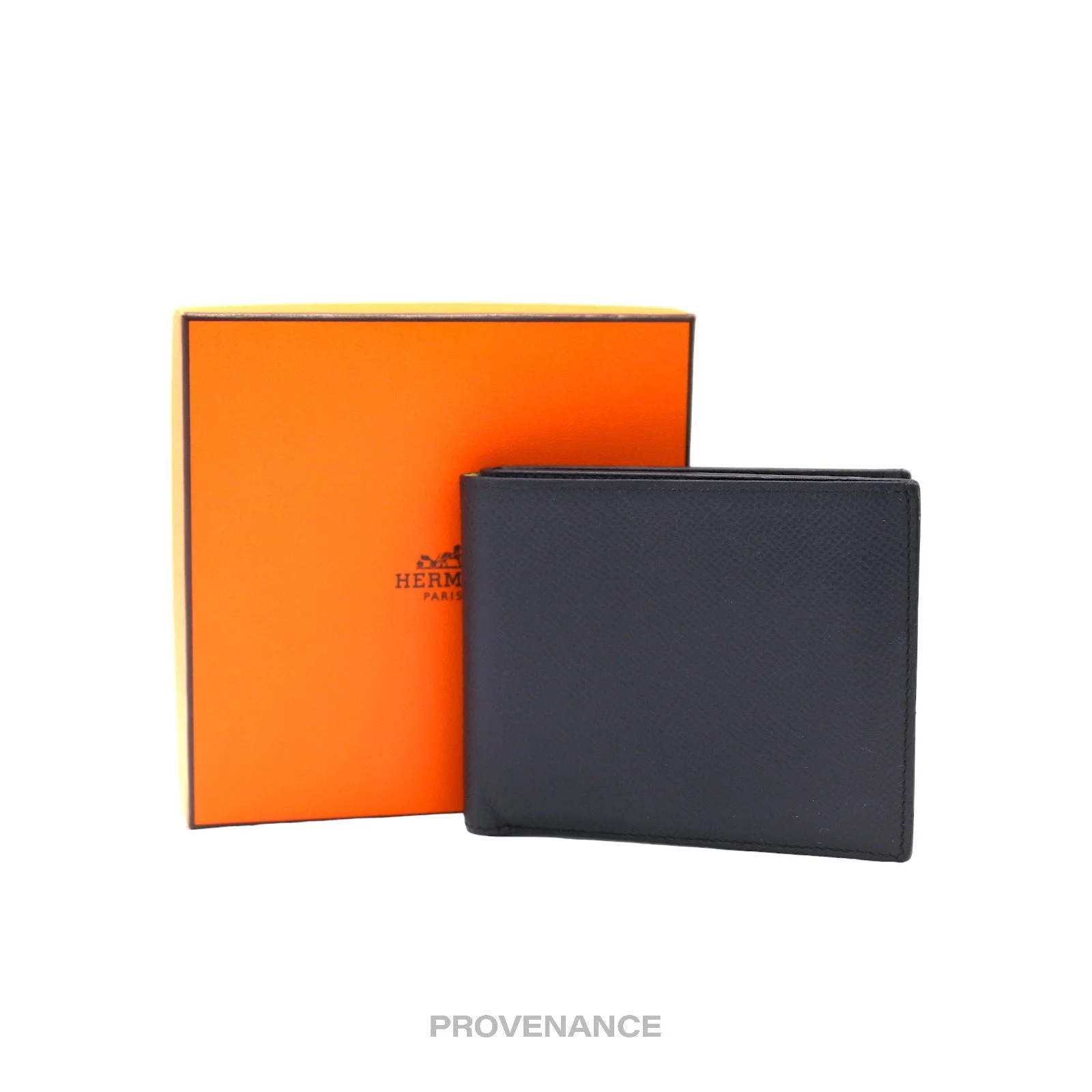 Hermes Citizen Twill Compact Wallet - Bleu Nuit Epsom - 1