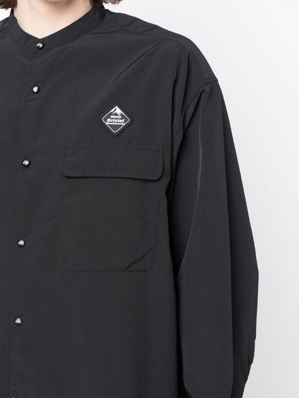 patch-detail button-up shirt - 5