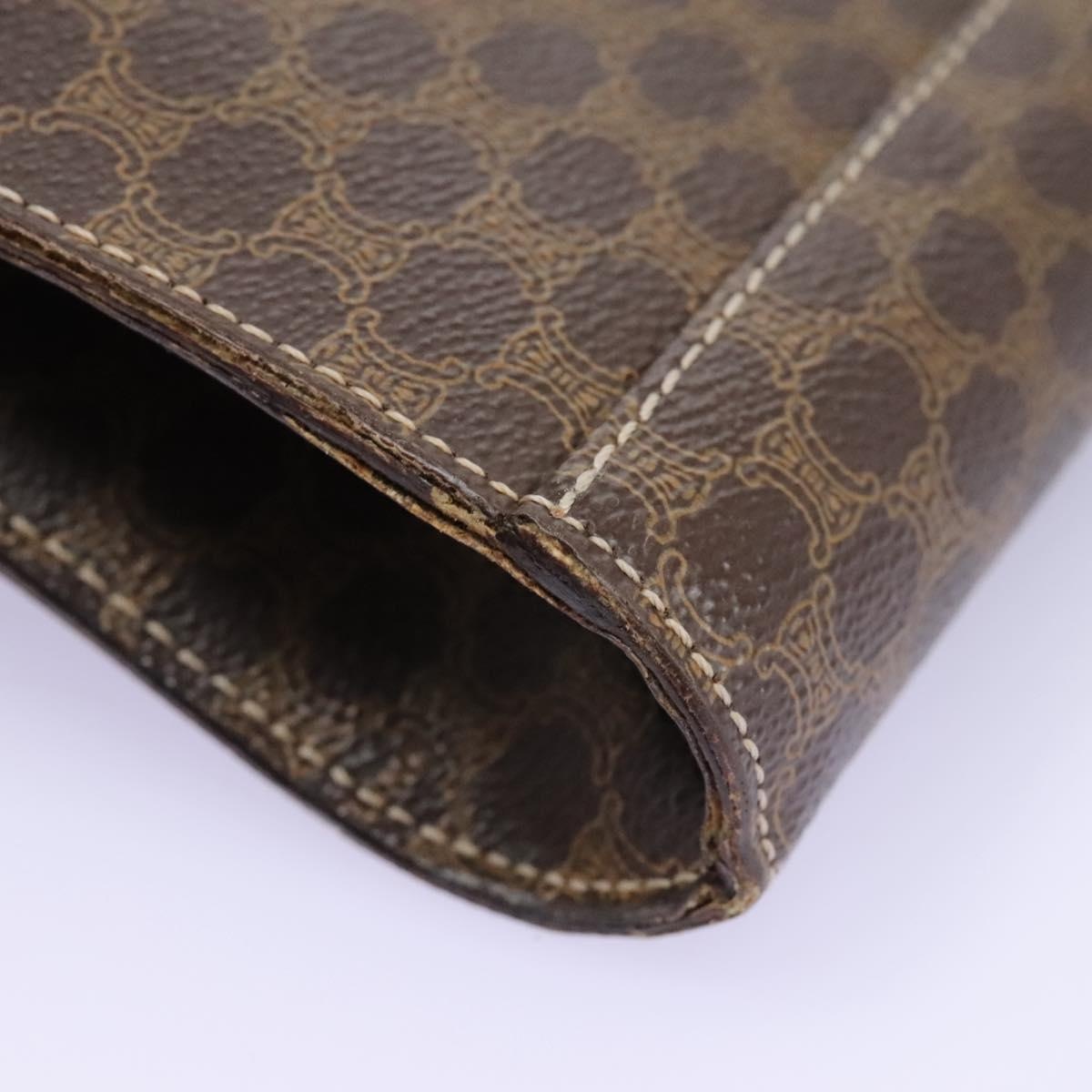 CELINE Macadam Canvas Shoulder Bag Pvc Brown Gold - 15