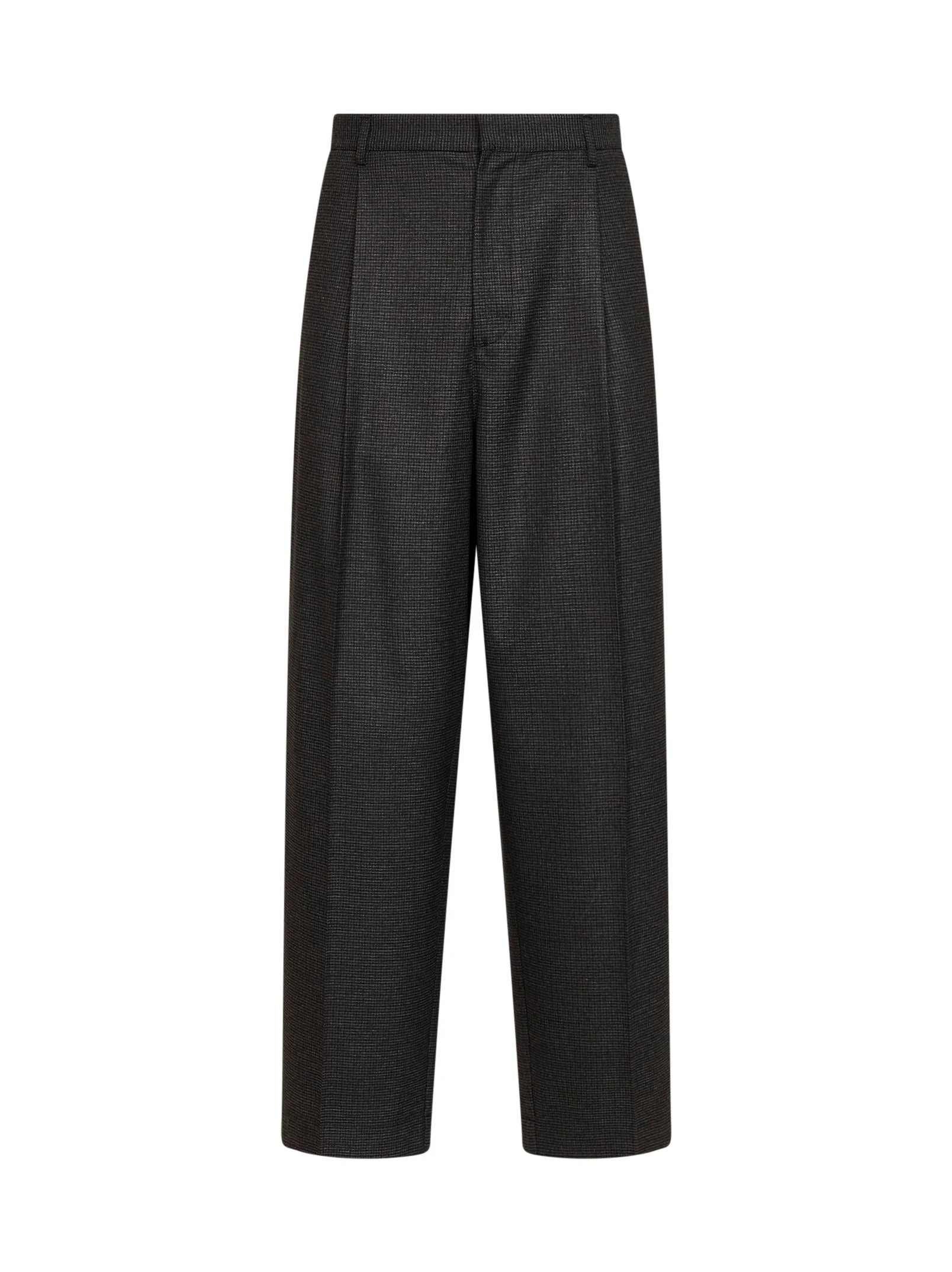 Grey Davide wide-leg houndstooth trousers - 1