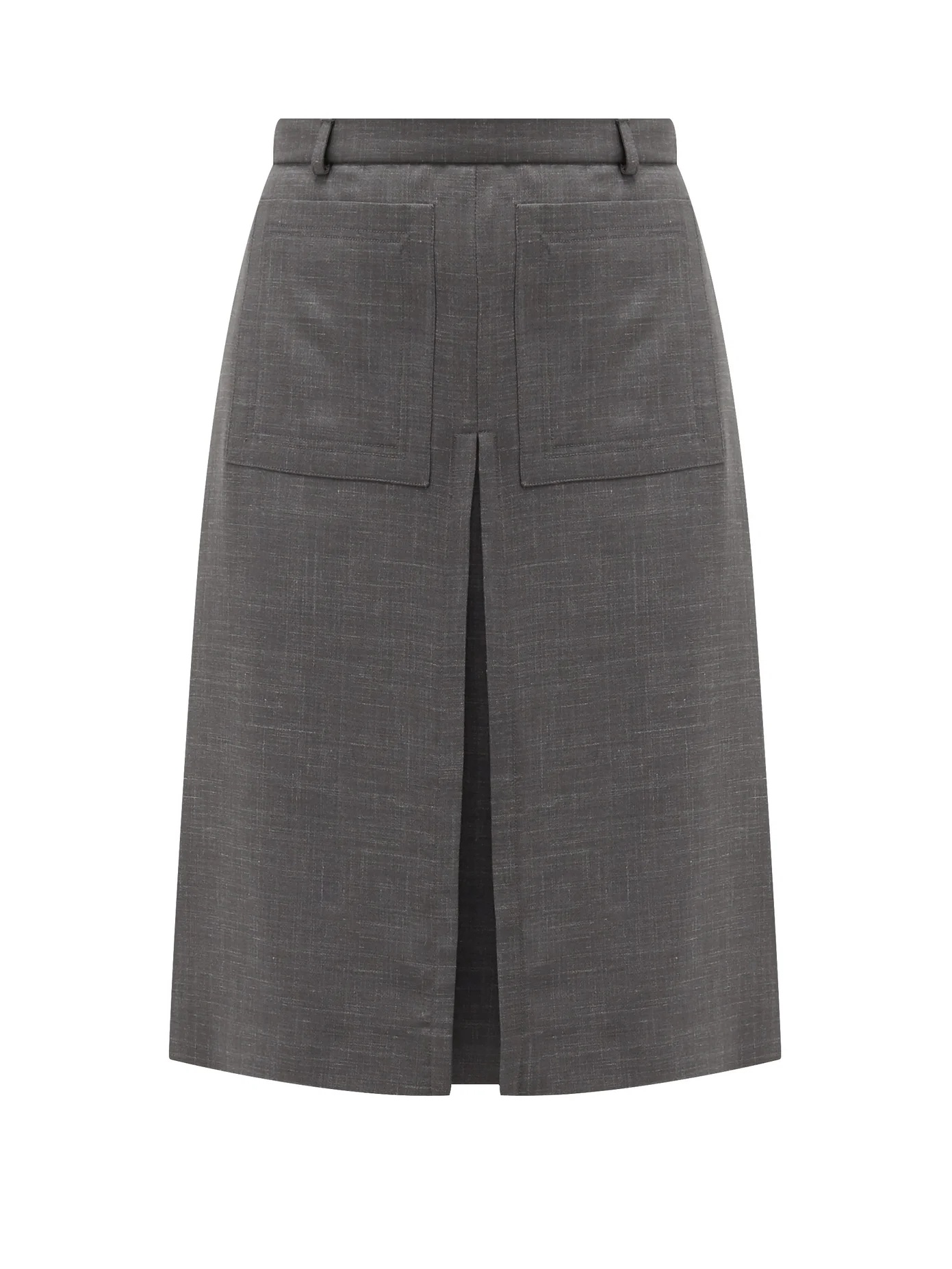 Inverted box-pleat wool-blend skirt - 1