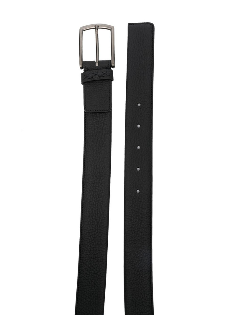 ZEGNA triple-stitch leather belt outlook