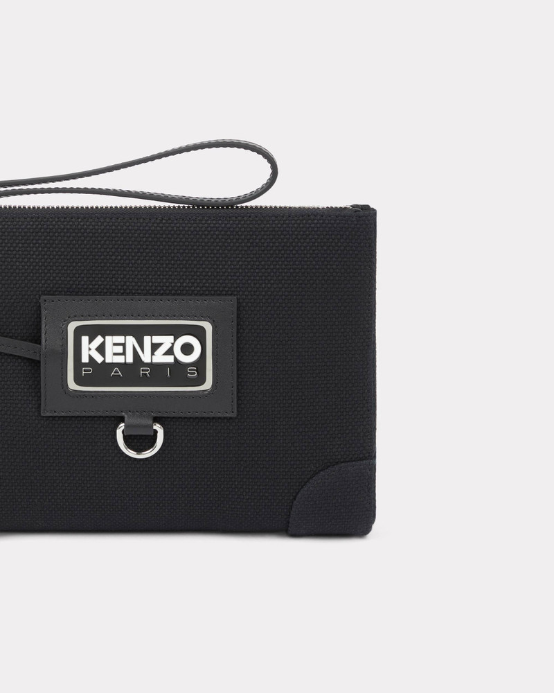 Gusset clutch 'KENZO Tag' in canvas 3