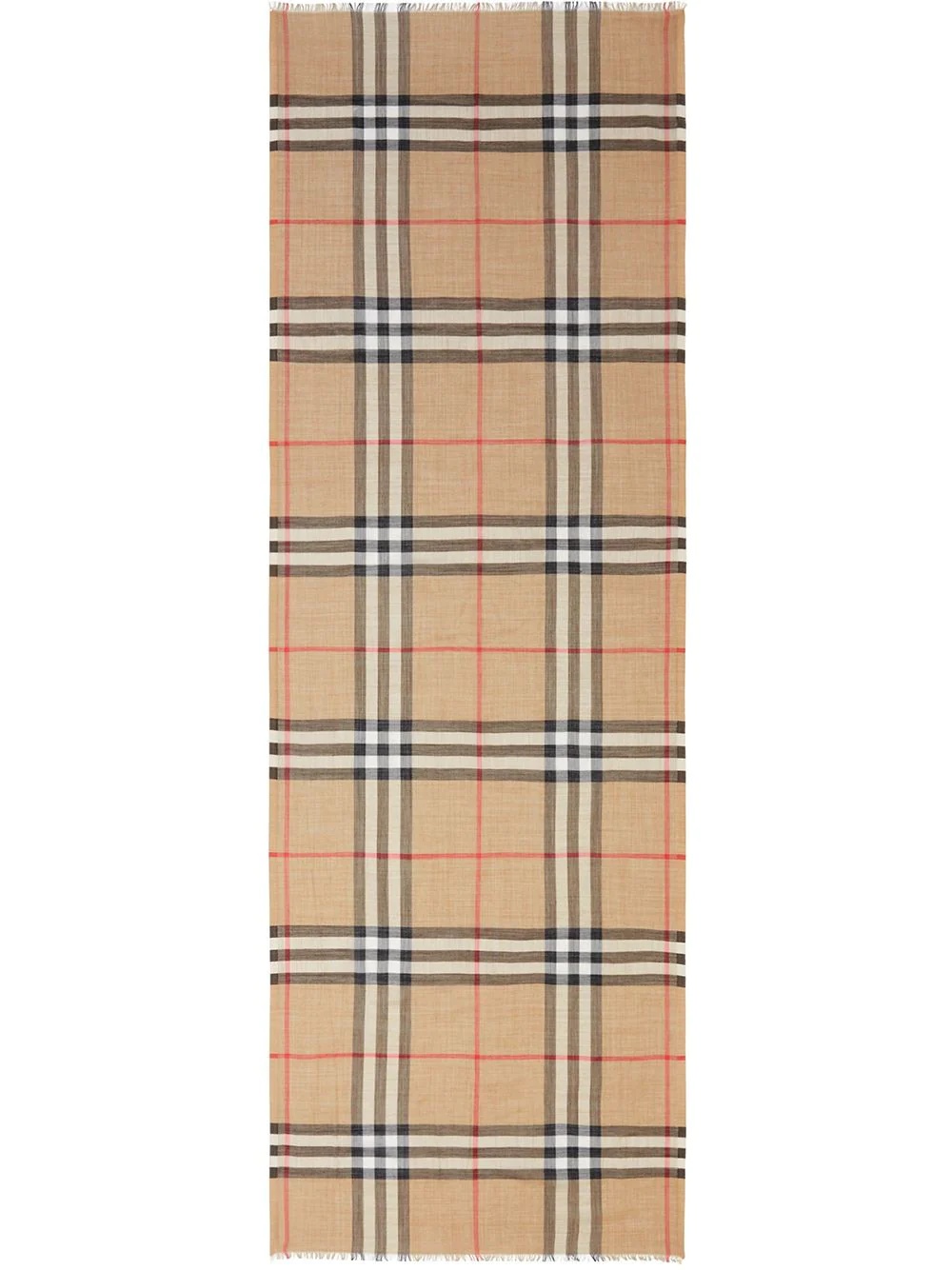 Lightweight Check Wool and Silk Scarf - 3
