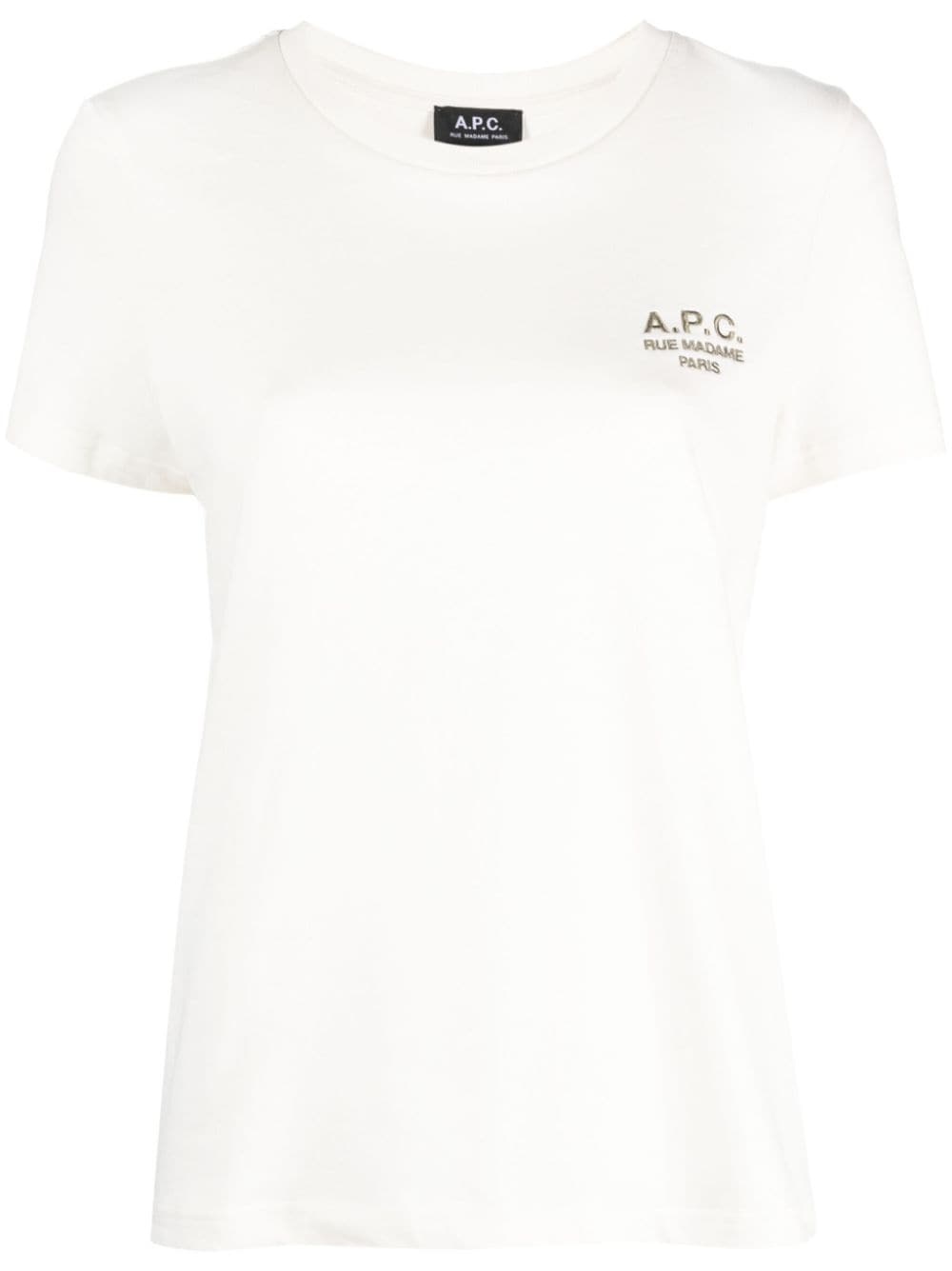 logo-embroidered cotton T-shirt - 1