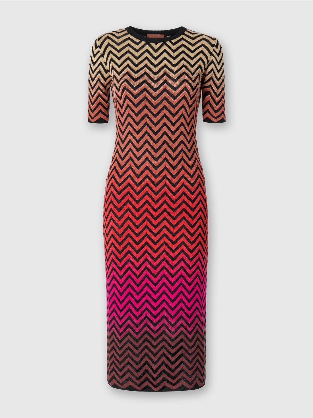 Dégradé chevron motif midi dress - 1