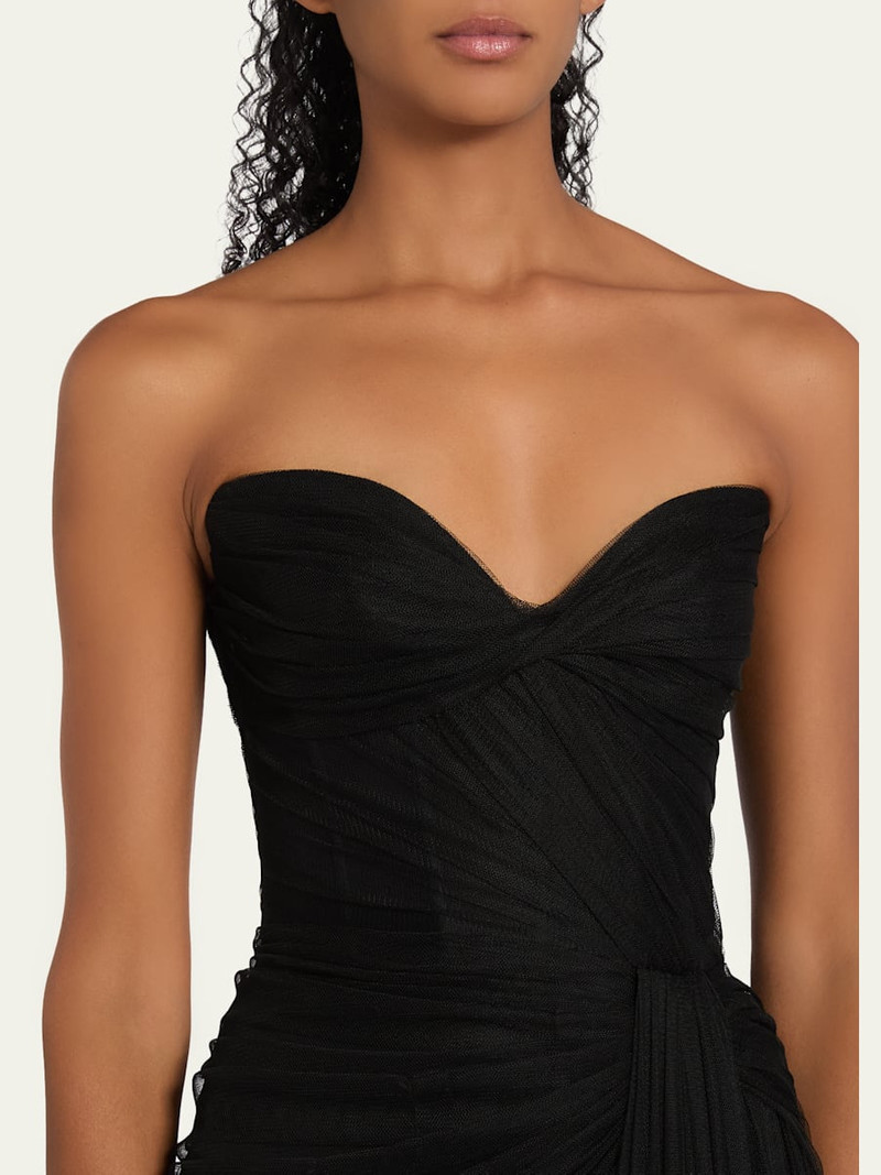No Wrap Strapless Tulle Gown 5